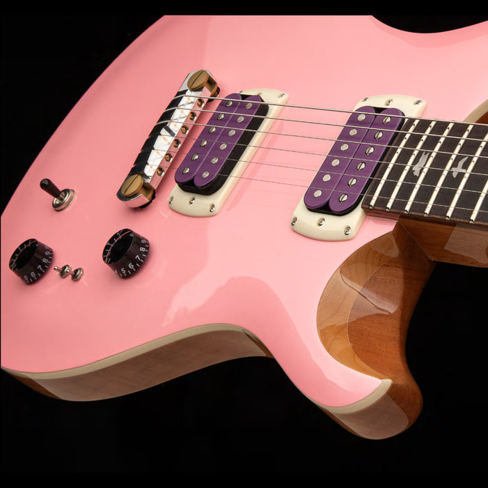 PRS SE Limited Edition Rock Lady Pink Pearl Electric Guitar Angle 