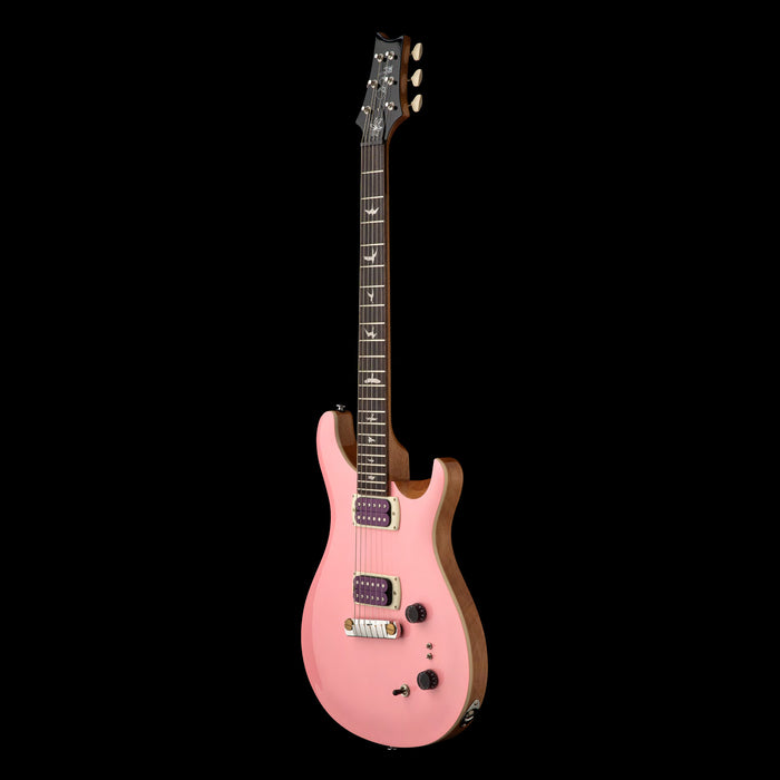 PRS SE Limited Edition Rock Lady Pink Pearl Electric Guitar Front Angle 