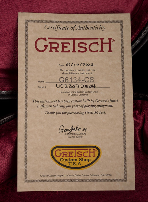 Gretsch Custom Shop Masterbuilt G6134-CST Baritone Penguin NOS Oxblood With Case