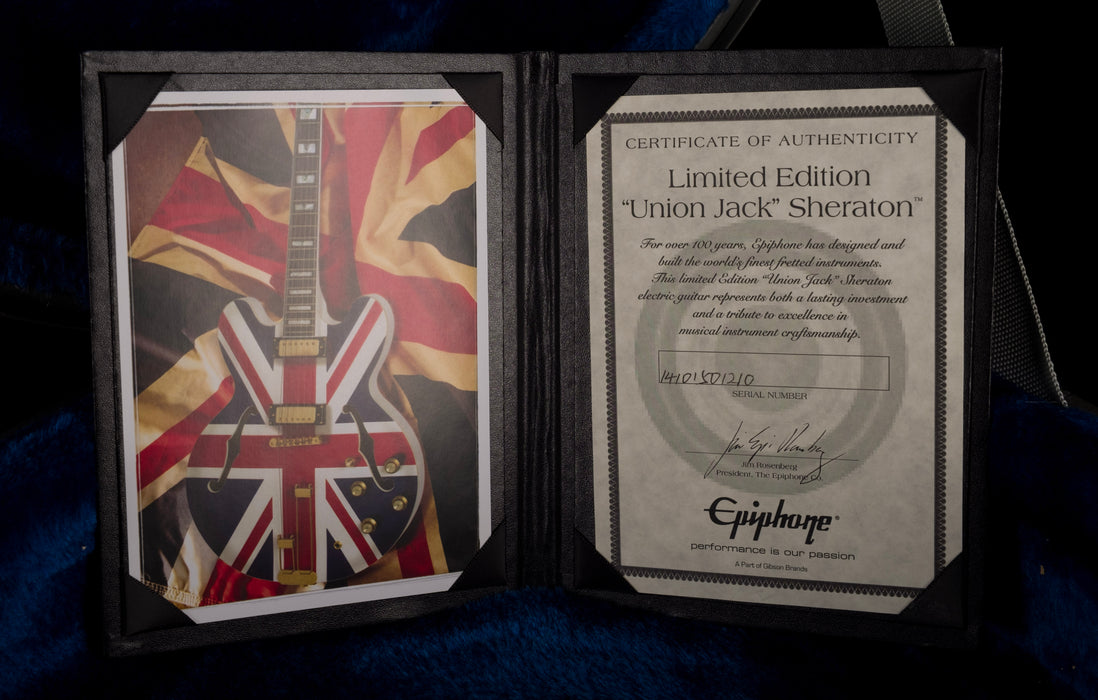 Pre Owned Epiphone Limited Edition Union Jack Sheraton Certificate