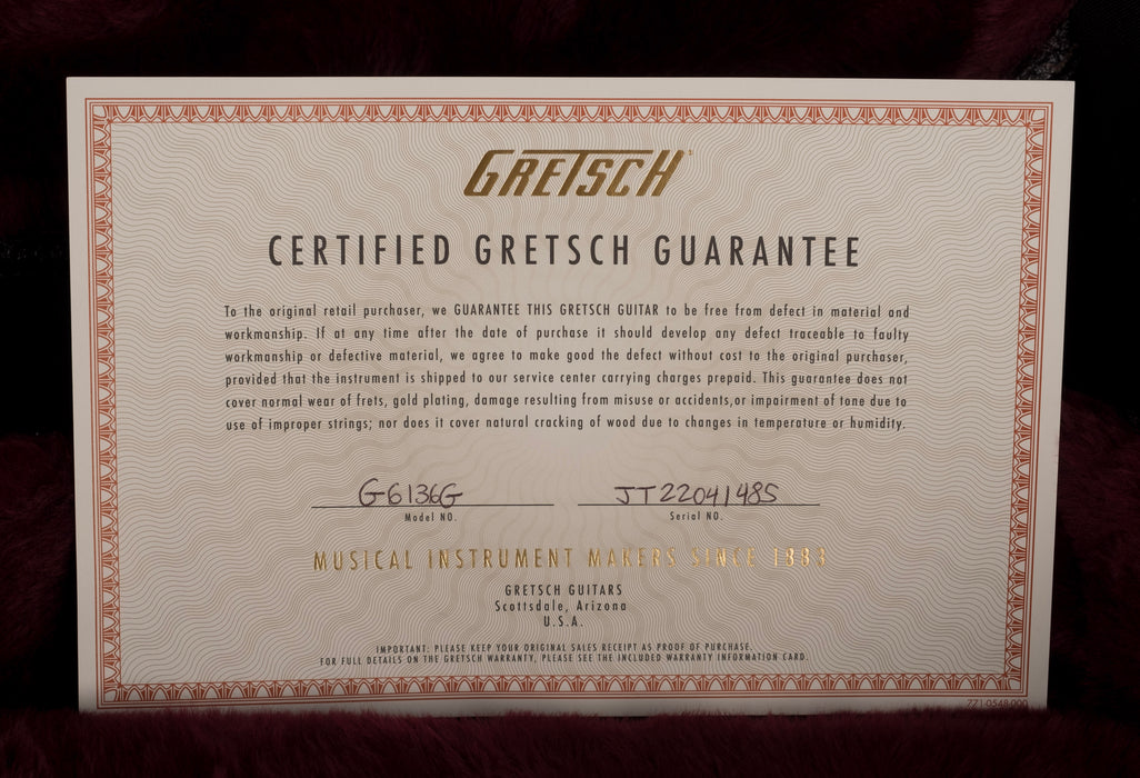 Used Gretsch Limited Edition G6131-MY-RB Malcolm Young Jet Vintage Firebird Red With OHSC