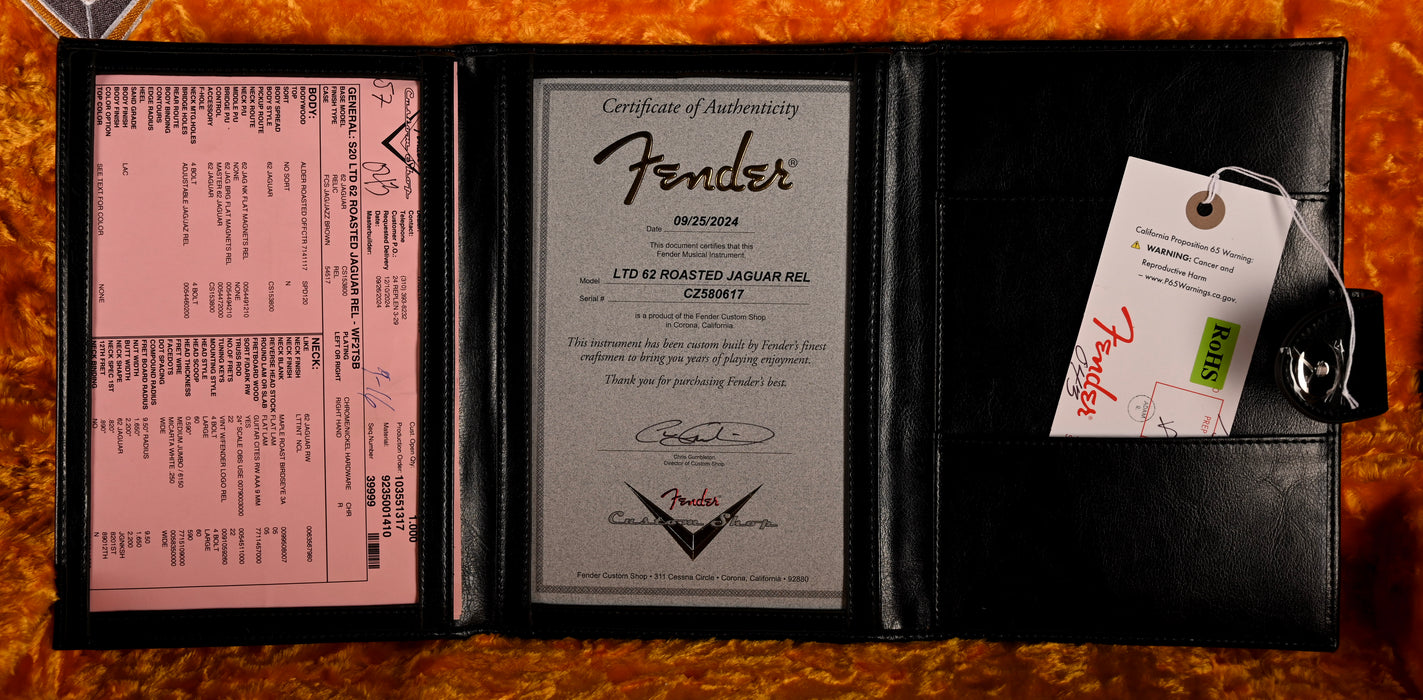 Fender Custom Shop Roasted 1962 Jaguar Journeyman Relic Wide Fade 2-Tone Sunburst With Case