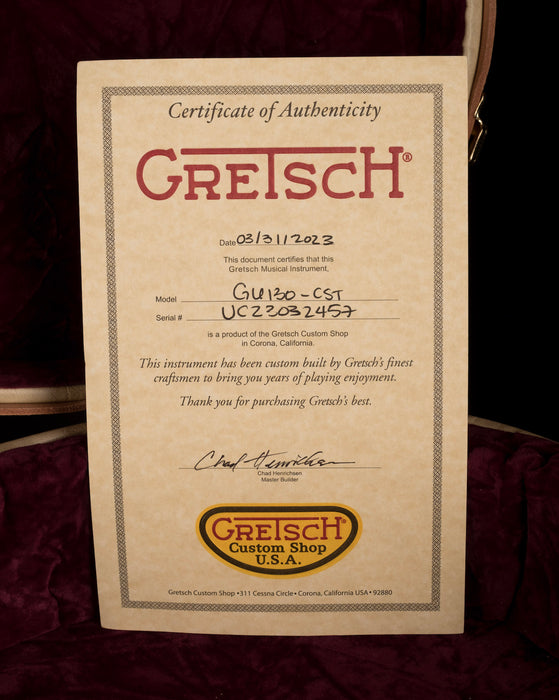 Gretsch Custom Shop Masterbuilt G6130-CST 1954 Two-Tone Tuxedo Roundup NOS