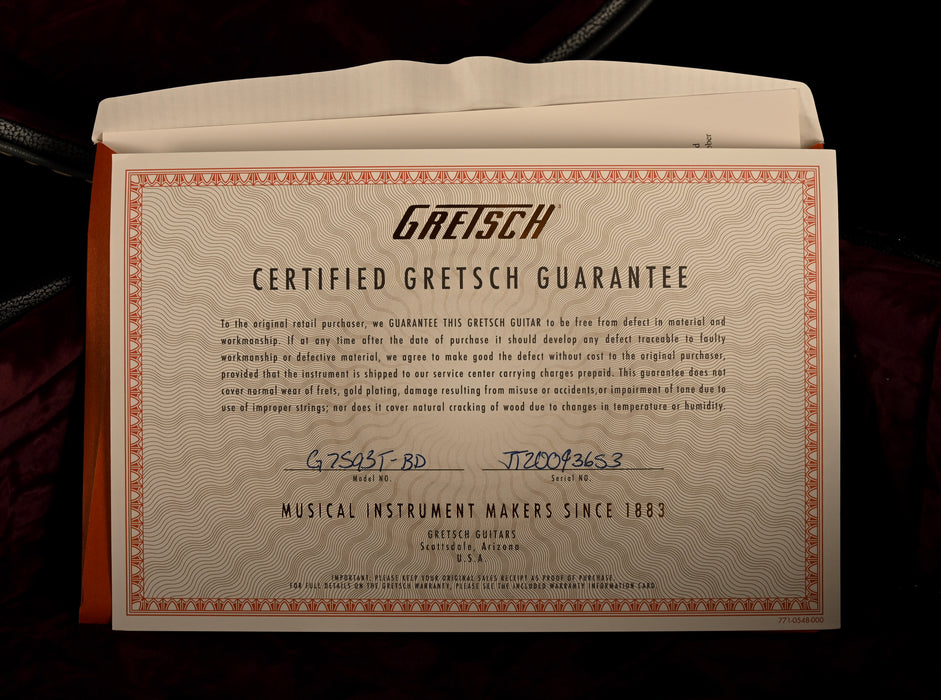 Pre Owned Gretsch G7593T-BD Billy Duffy White Falcon With OHSC - JT20093653