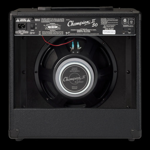 Fender Limited Edition Champion II 50 Blackout Guitar Amp Combo Back