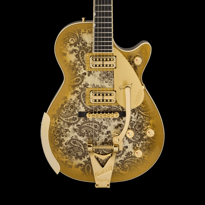 Gretsch Limited Edition G6134TG Paisley Penguin Gold Paisley Front Crop