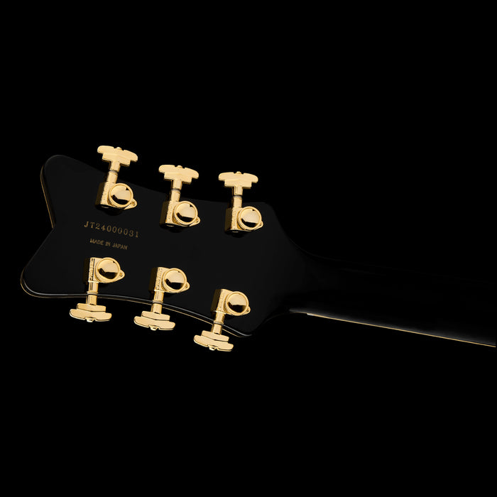 Gretsch Limited Edition G6134TG Paisley Penguin Gold Paisley Headstock Back