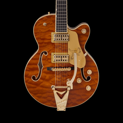 Gretsch Limited Edition Falcon Center Block Jr. Quilted Maple Roundup Orange Front Crop