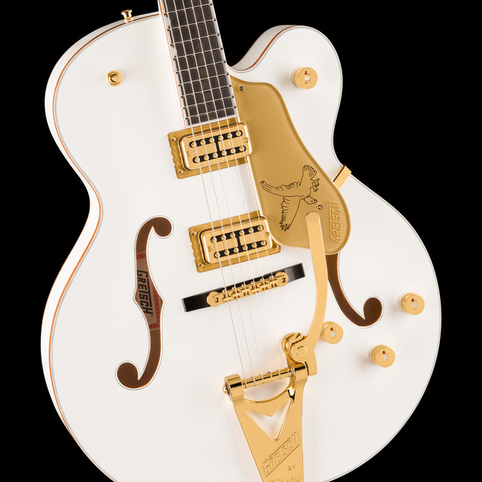 Gretsch Falcon Hollow Body with String-Thru Bigsby Gold Hardware White Front Body