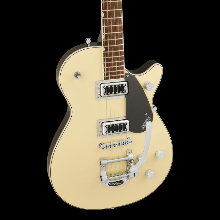 Gretsch G5230T Electromatic Jet FT Single-Cut Two-Tone Vintage White/ London Grey Electric Guitar Front Body Detail