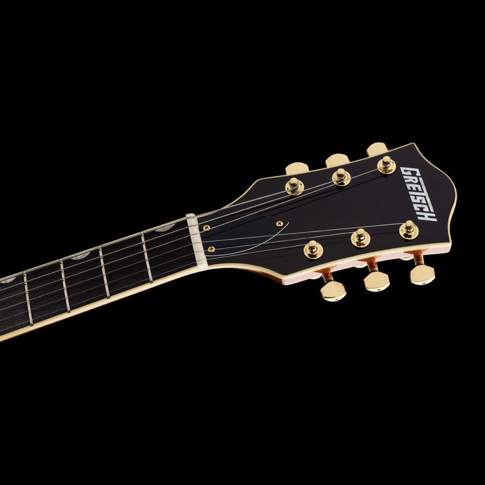 Gretsch Limited Edition Electromatic Flame Okoume Broadkaster Roundup Orange Headstock