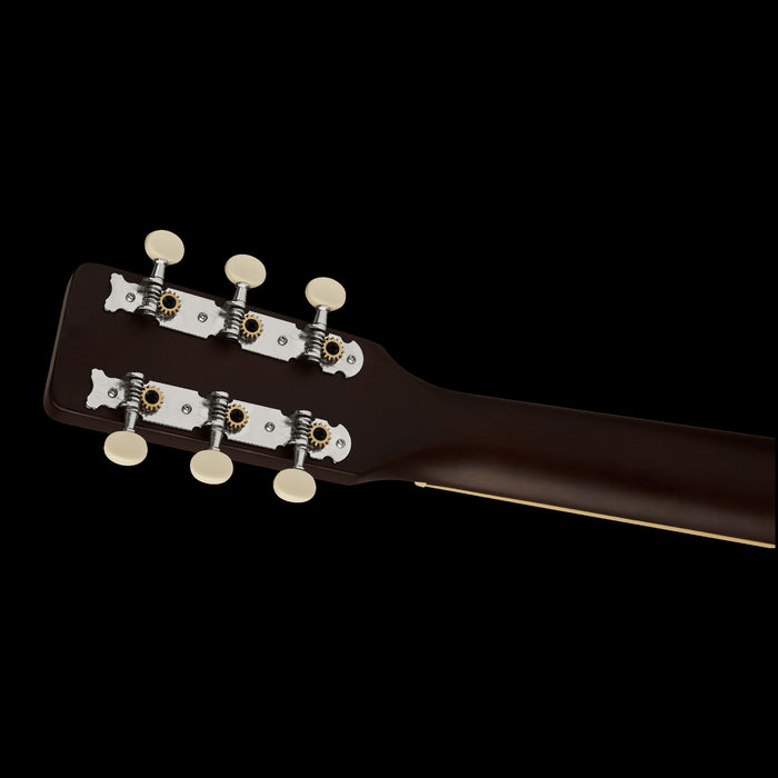 Gretsch Jim Dandy Parlor Deep Cherry Burst Acoustic Guitar Headstock Back