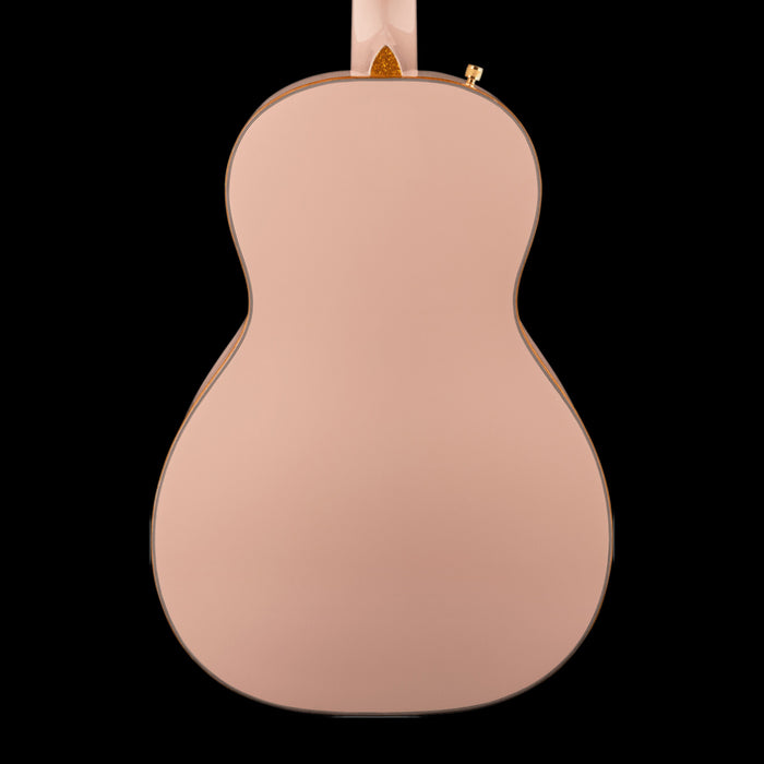 Gretsch G5021E Rancher Penguin Parlor Acoustic/Electric Shell Pink Acoustic Guitar Back Crop