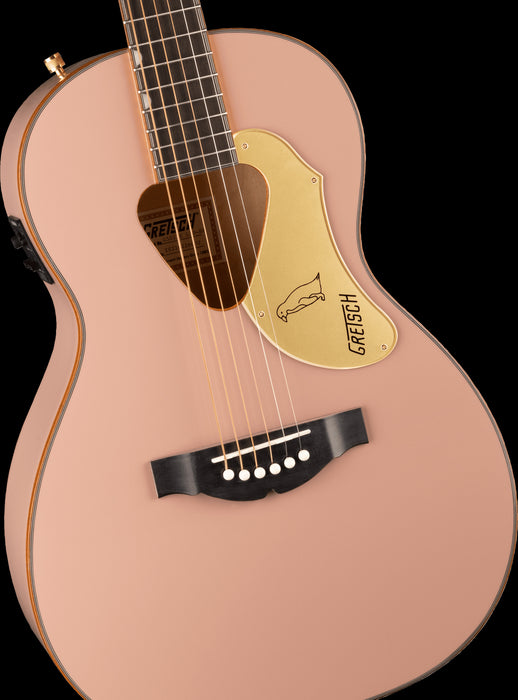 Gretsch G5021E Rancher Penguin Parlor Acoustic/Electric Shell Pink Acoustic Guitar Front Body