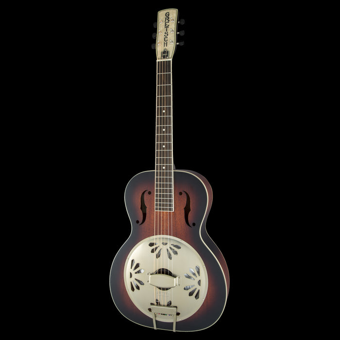 Gretsch G9240 Alligator Mahogany Round Neck Resonator - 2-Color Sunburst Front Angle Left