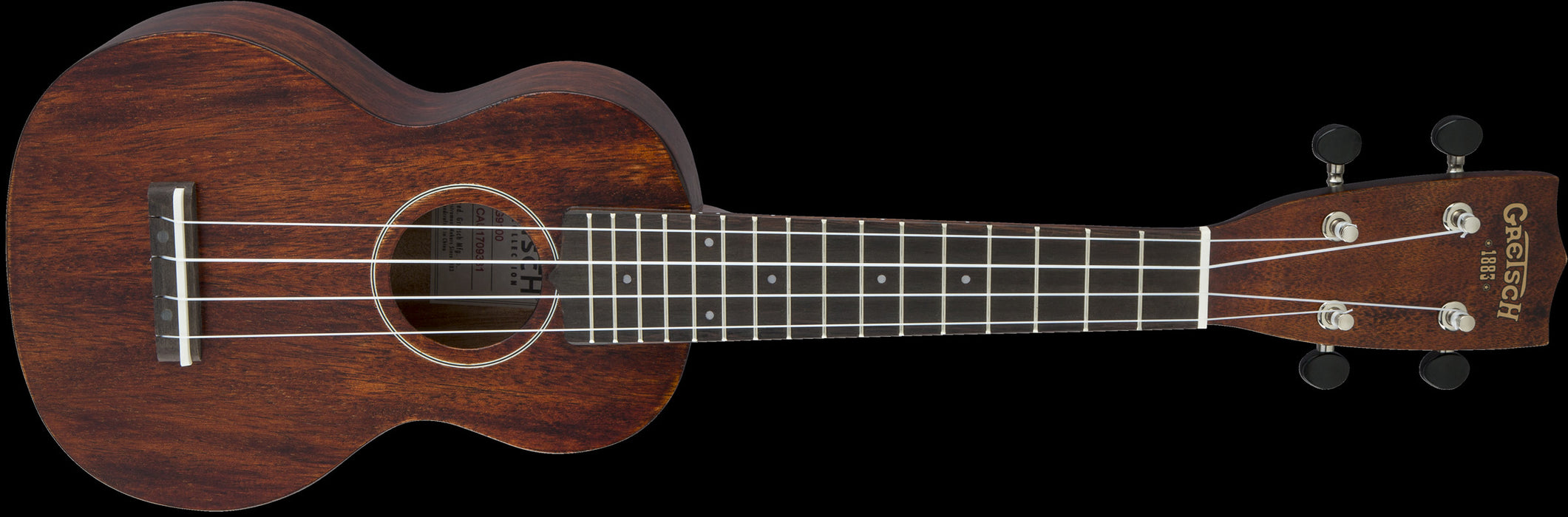 Gretsch G9100 Soprano Standard Ukulele - Vintage Mahogany Stain Front Angle RIght
