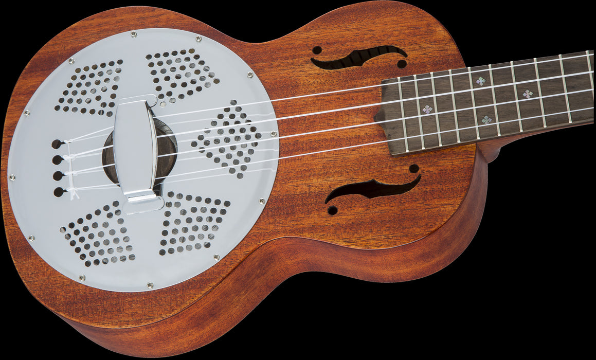 Gretsch G9112 Resonator-Ukulele Honey Mahogany Stain Front Angled