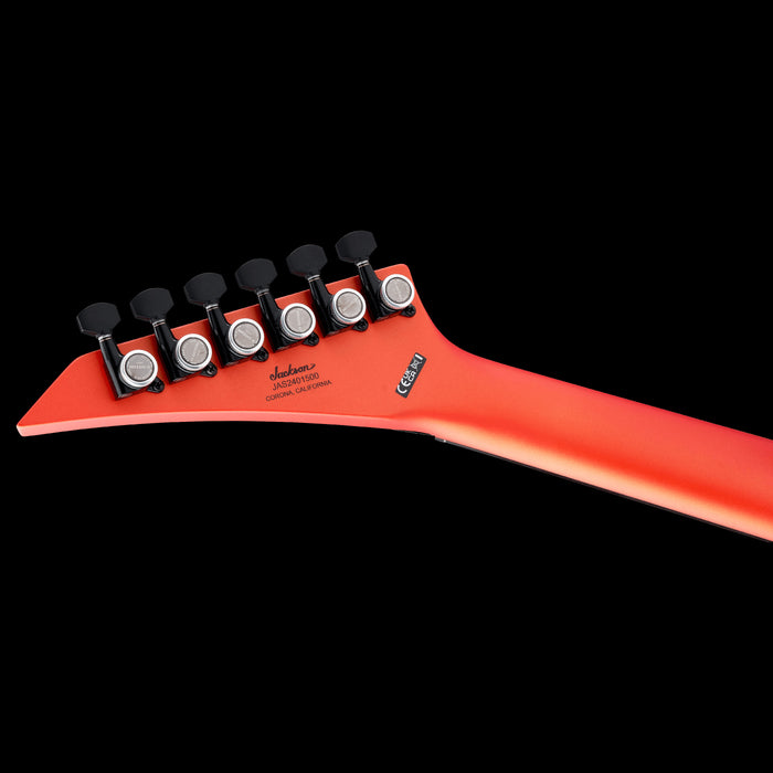 Jackson American Series Soloist SL2 HT Ebony Fingerboard Satin Lambo Orange Headstock Back
