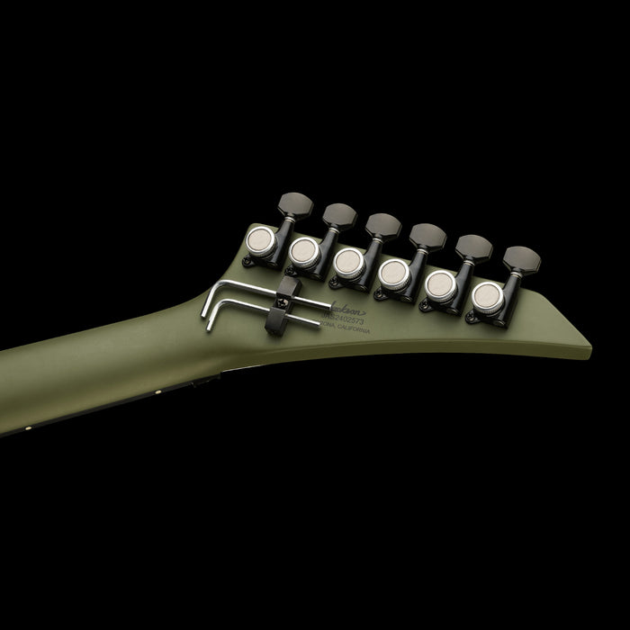 Jackson American Series Rhoads RR24 Matte Army Drab Headstock Back 