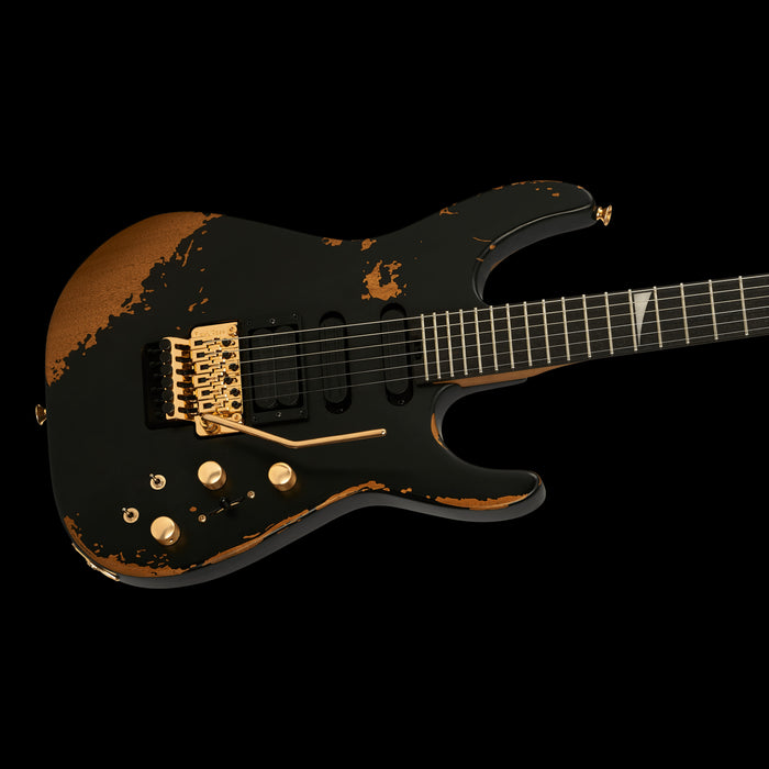 Jackson Pro Series Signature Phil Collen PC1-E Worn Black Closeup Body Right