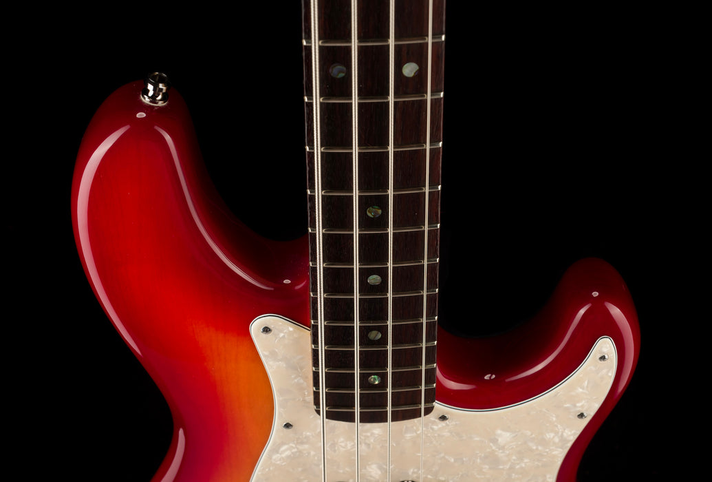 Pre Owned Fender American Deluxe Jazz Bass Aged Cherry Burst With OHSC