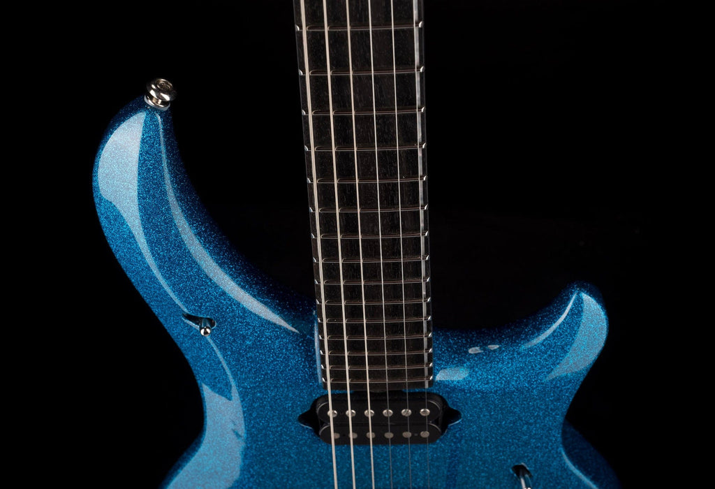 Used Ernie Ball Music Man Ball Family Reserve John Petrucci Signed Majesty 6 Marine Blue Sparkle with OHSC