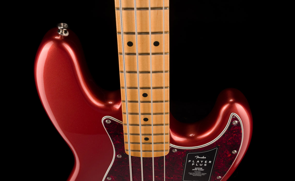 Used Fender Player Plus Jazz Bass Aged Candy Apple Red With Gig Bag