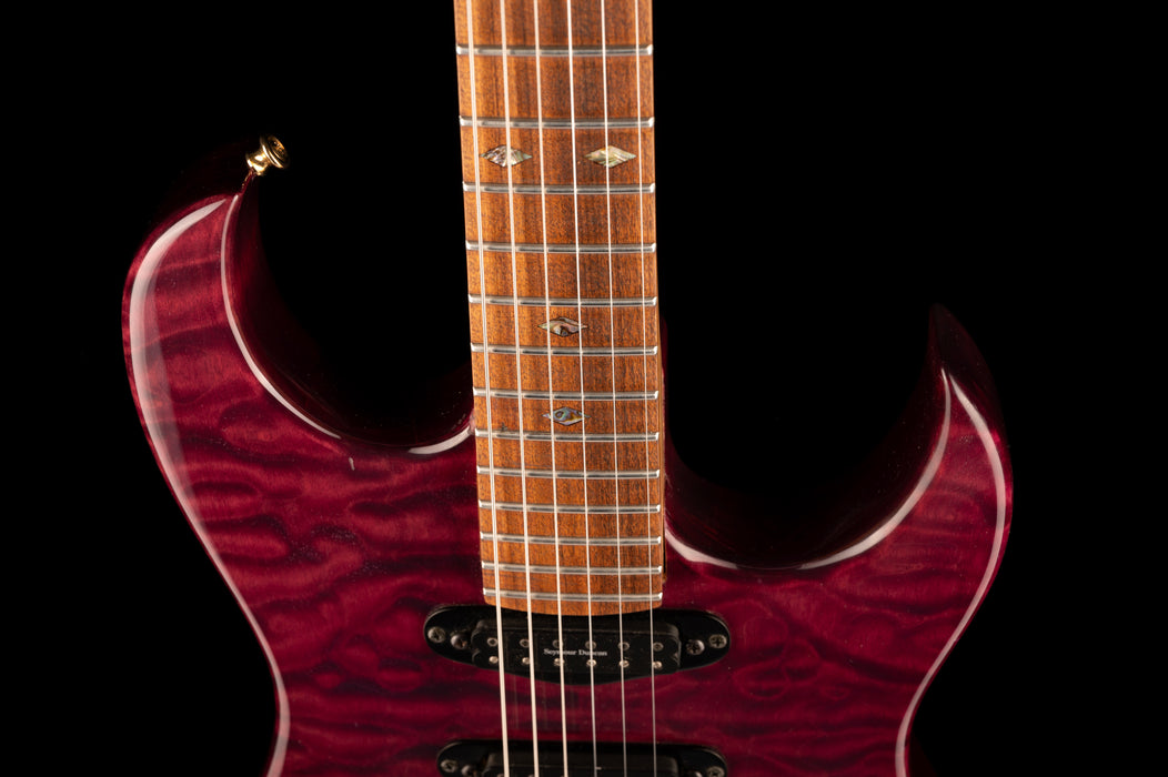 Pre Owned California Jalapeno Dark Transparent Red Electric Guitar With Case