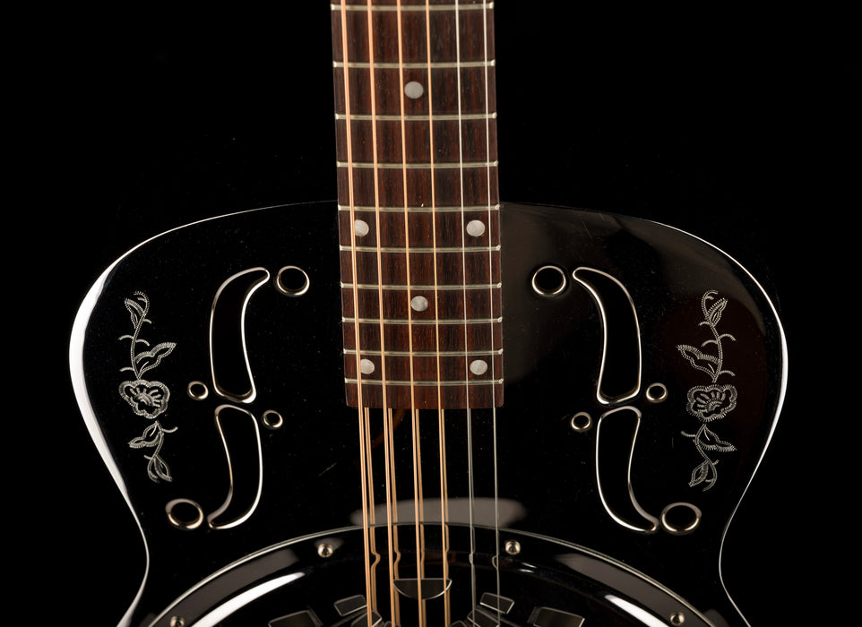 Pre Owned 1996 Dobro DM 36 "Rose" Model Chrome Resonator With Gig Bag