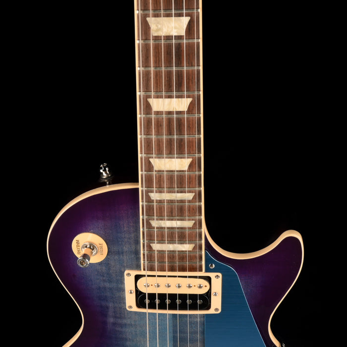 Pre Owned 2021 Gibson Les Paul Traditional Pro V Blueberry Burst With OHSC