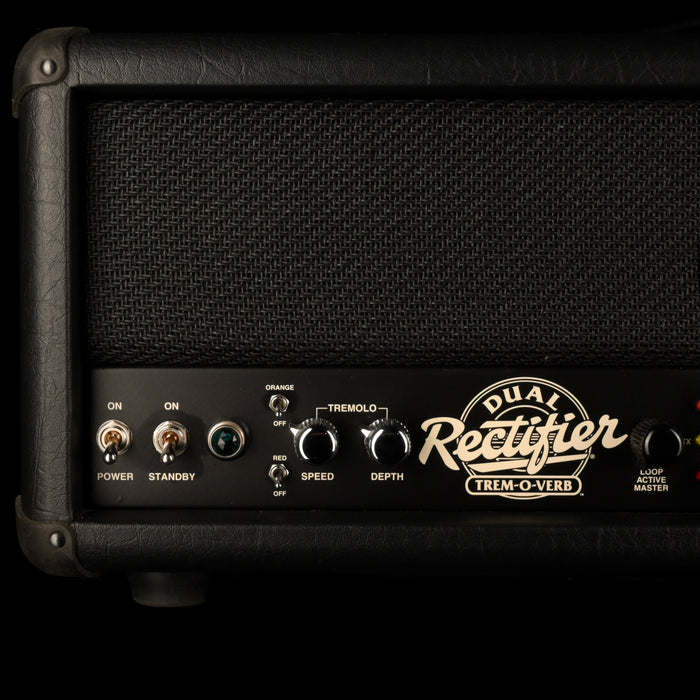 Used Mesa-Boogie Dual Rectifier Trem-O-Verb Amplfier Head with Footswitch and Cover