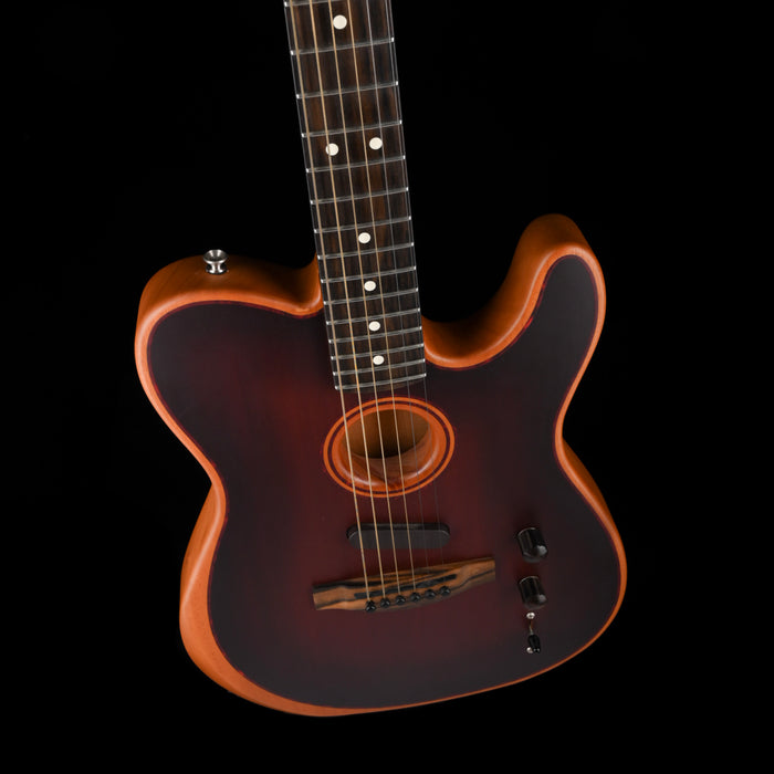 Used Fender American Acoustasonic Telecaster All-Mahogany Bourbon Burst With Gig Bag