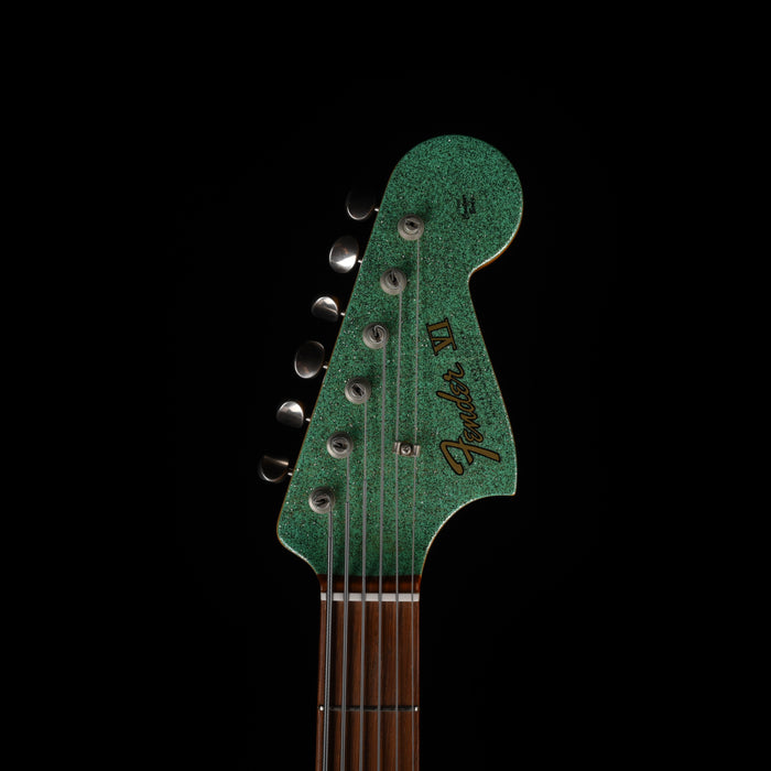 Pre Owned Fender Custom Shop Bass VI NOS Seafoam Sparkle With OHSC