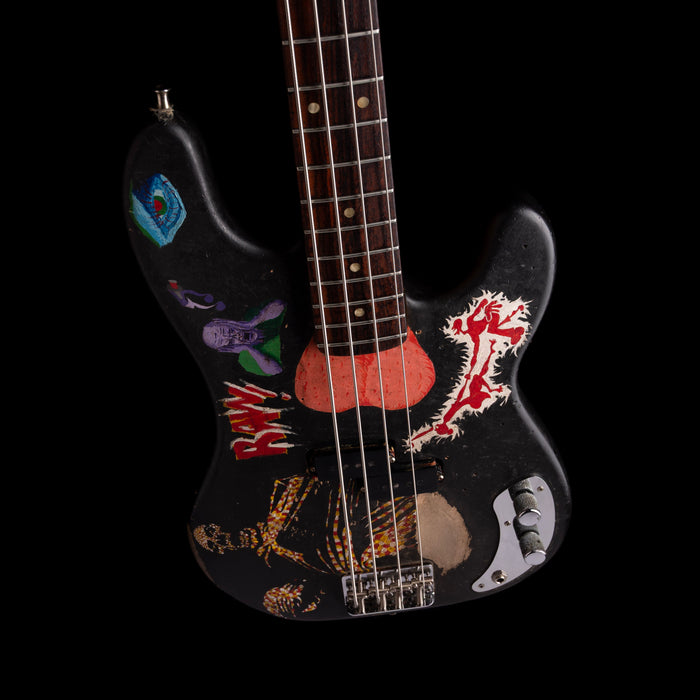 Vintage 1966 Fender Precision Bass Refinished With Custom Artwork With Case