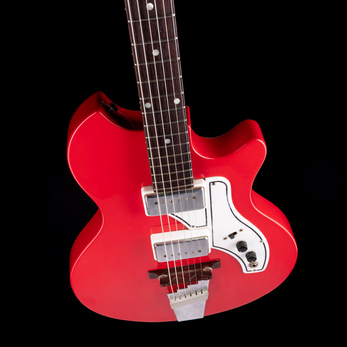 Vintage 1962 Supro Bermunda "Res-o-Glas" Red Electric Guitar With OSSC