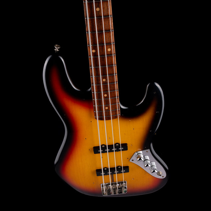 Pre Owned 2004 Fender Custom Shop 60's Jazz Bass Relic 3-Tone Sunburst With OHSC