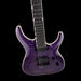 Purple electric guitar on a black background
