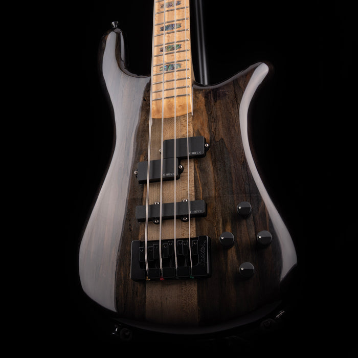 Pre Owned 2021 Spector USA NS-2 Spalted Maple Top Super Faded Black With OHSC