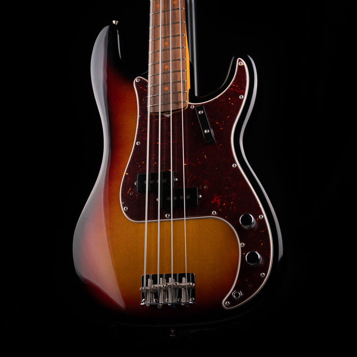 Pre Owned 2022 Fender American Vintage II 1960 Precision Bass 3-Tone Sunburst With Custom Shop Pickups With OHSC