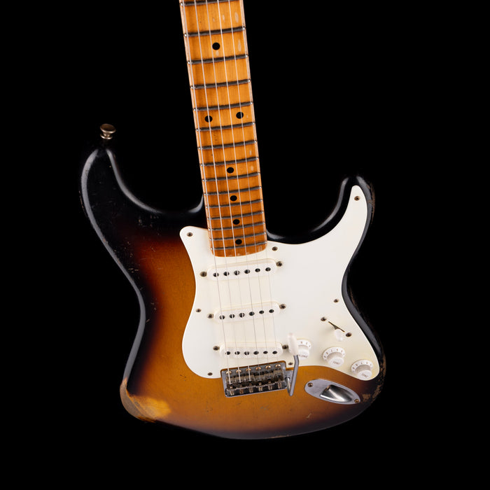 Pre Owned Fender Custom Shop Masterbuilt Carlos Lopez 1956 Stratocaster Relic 2-Tone Sunburst With OHSC