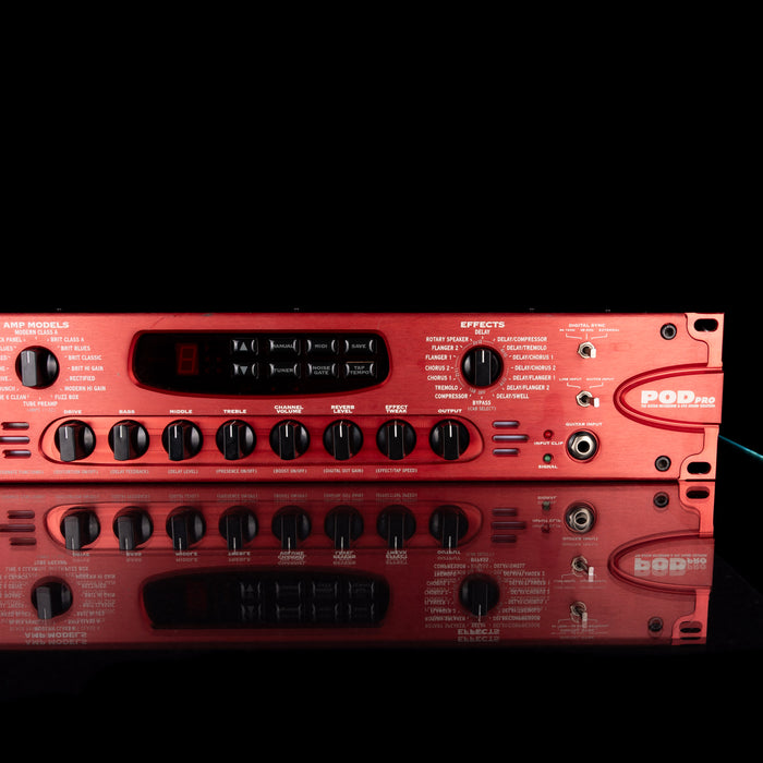 Used Line 6 Pod Pro Rackmount Multi Effect and Amp Modeler Red Rack Unit