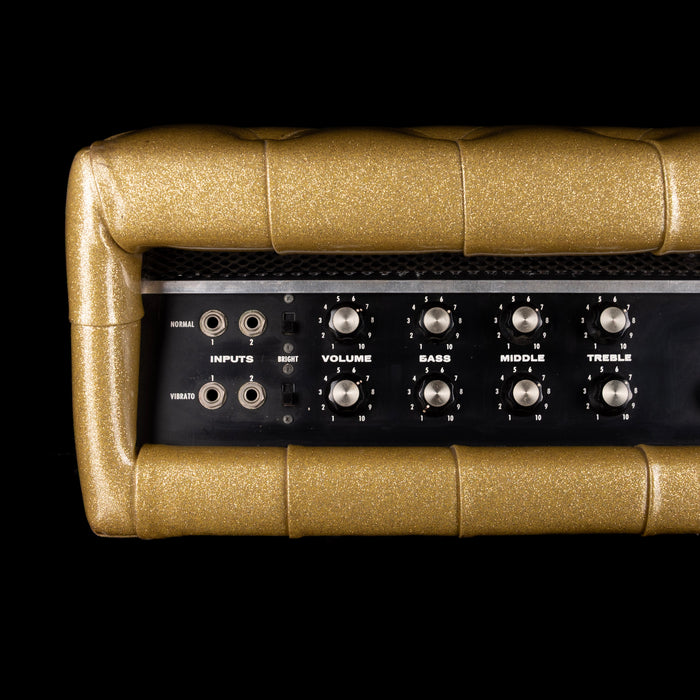 Used Vintage 1960's Plush P1000S Tuck & Roll Gold Tube Guitar Amp Head