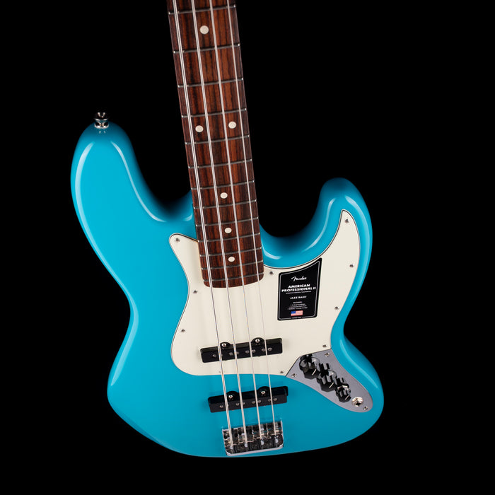 Used Fender American Professional II Jazz Bass Miami Blue With OHSC