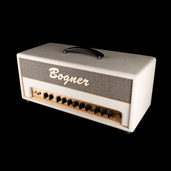 Pre Owned Bogner Shiva 20th Anniversary Guitar Amp Head Ivory White With Bogner 2x12" Ivory White Guitar Amp Cabinet