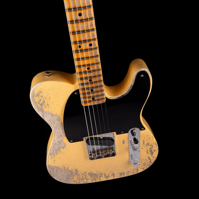 Pre Owned 2022 Fender Custom Shop Limited Edition 50's Pine Esquire, Super Heavy Relic Nocaster Blonde With OHSC