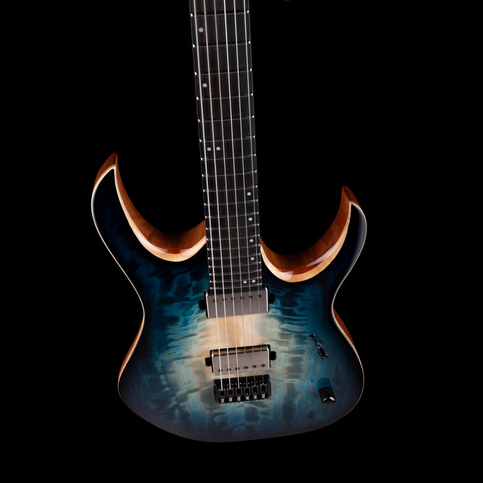 Mayones Duvell Elite 6 Curly Poplar Top Turquoise Iris with Soft Case