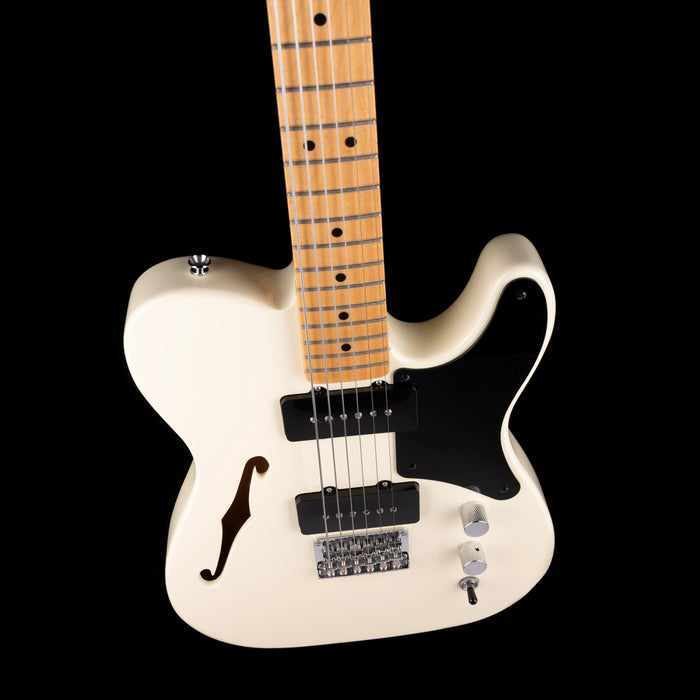 Used Fender Custom Built Sub-Sonic Cabronita Telecaster Thinline Baritone Olympic White