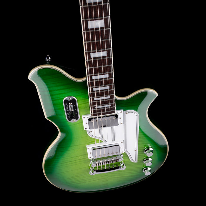 Pre Owned Eastwood Airline MAP Flame Maple Greenburst With Gig Bag