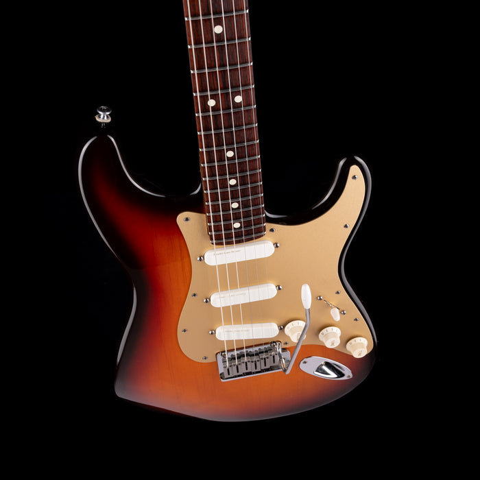 Pre Owned 1996 Fender 50th Anniversary Stratocaster Plus 3-Tone Brown Sunburst with Case