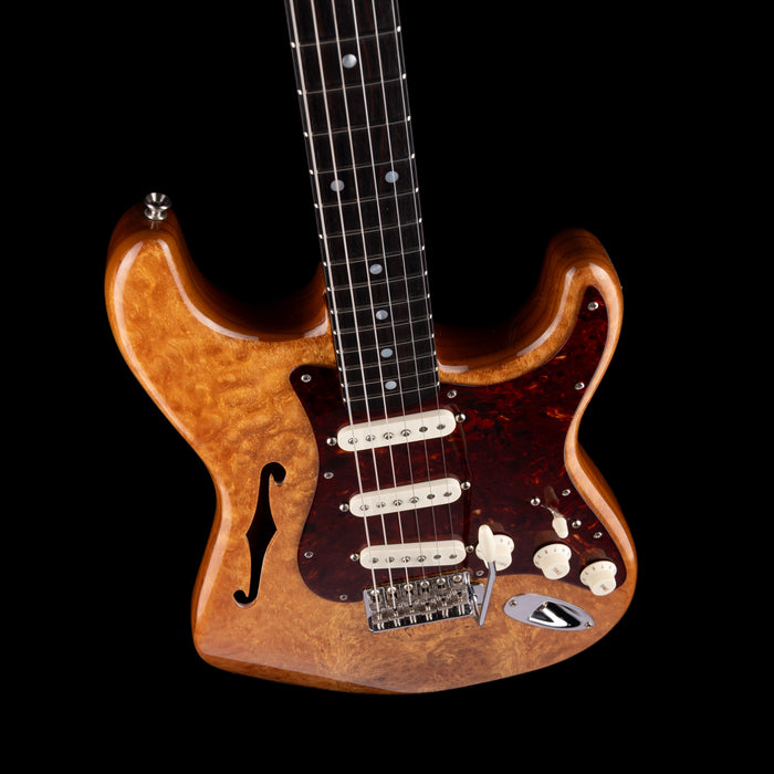 Pre Owned 2020 Fender Custom shop Artisan Spalted Maple Thinline Stratocaster NOS Natural With OHSC